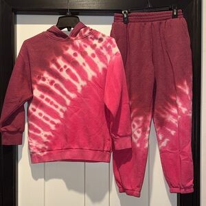 Kids Pink Tie-Dye Sweat outfit
